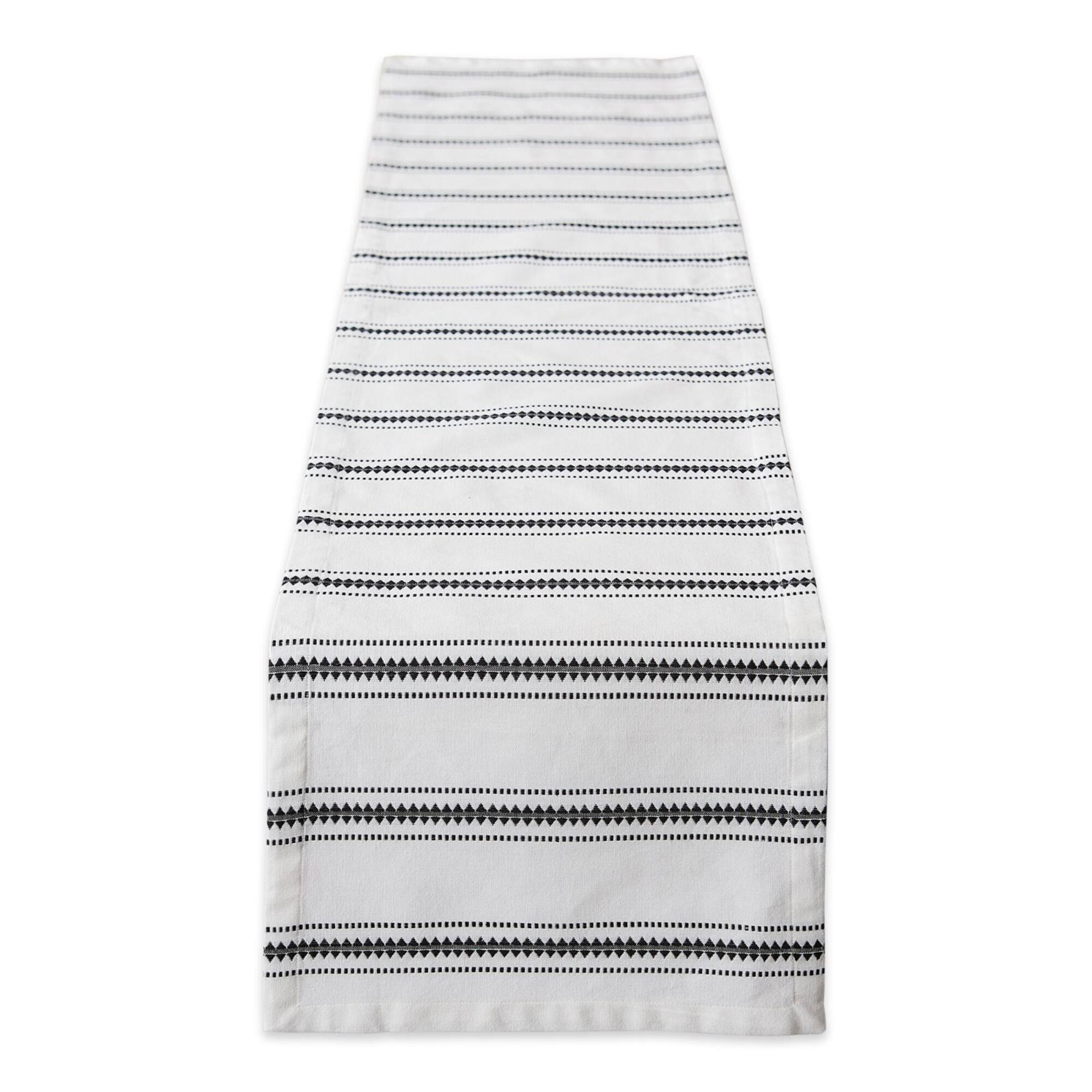 DII® 108" Black Zig Dobby Stripe Table Runner